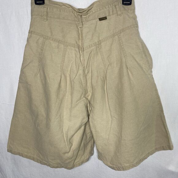 Vintage Gitano Express Shorts Pleated Wide Leg High Rise Mom 80s Womens 7 8 Tan - Picture 2 of 8